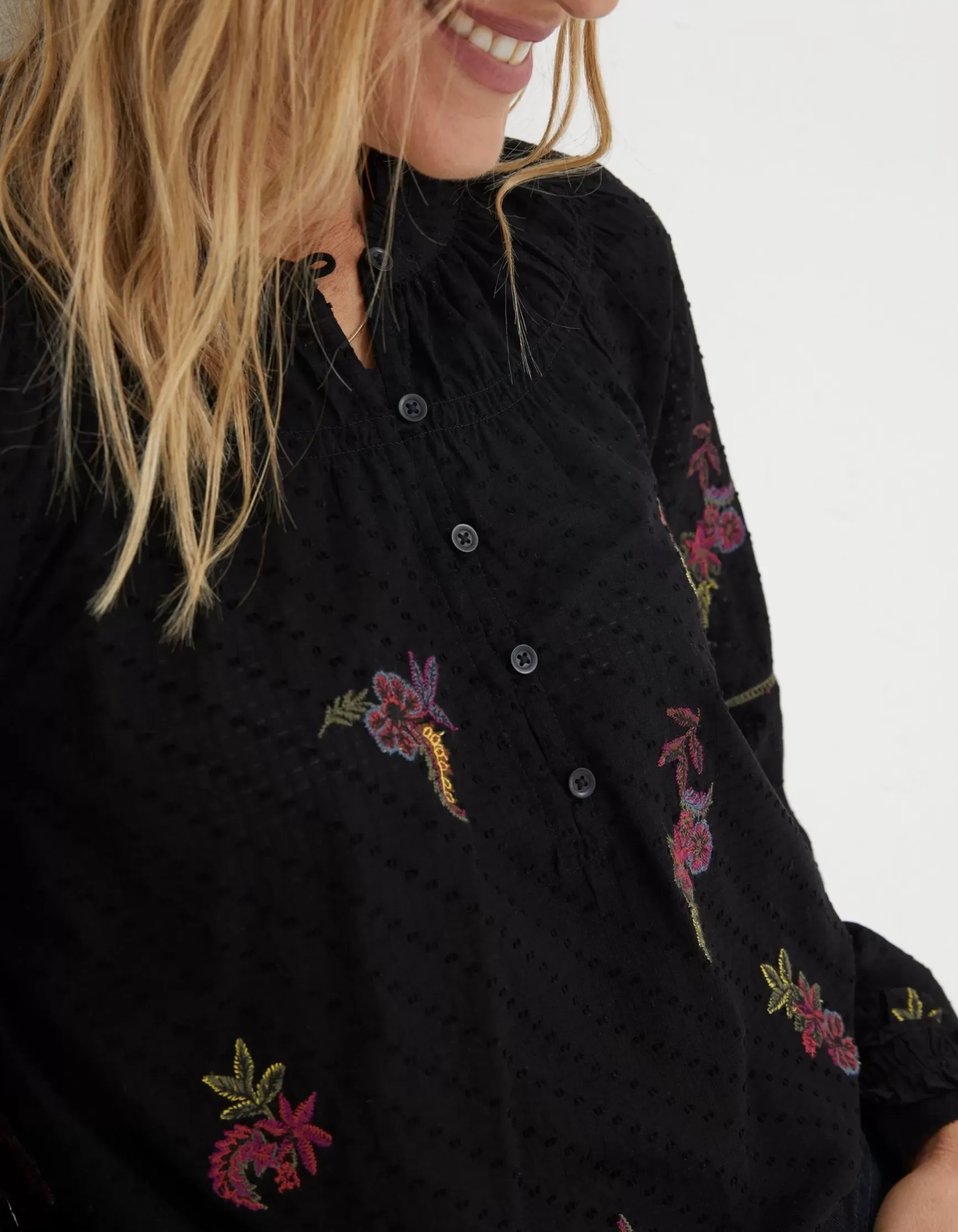 FatFace Chessie Embroidered Blouse|Women Shirts & Blouses