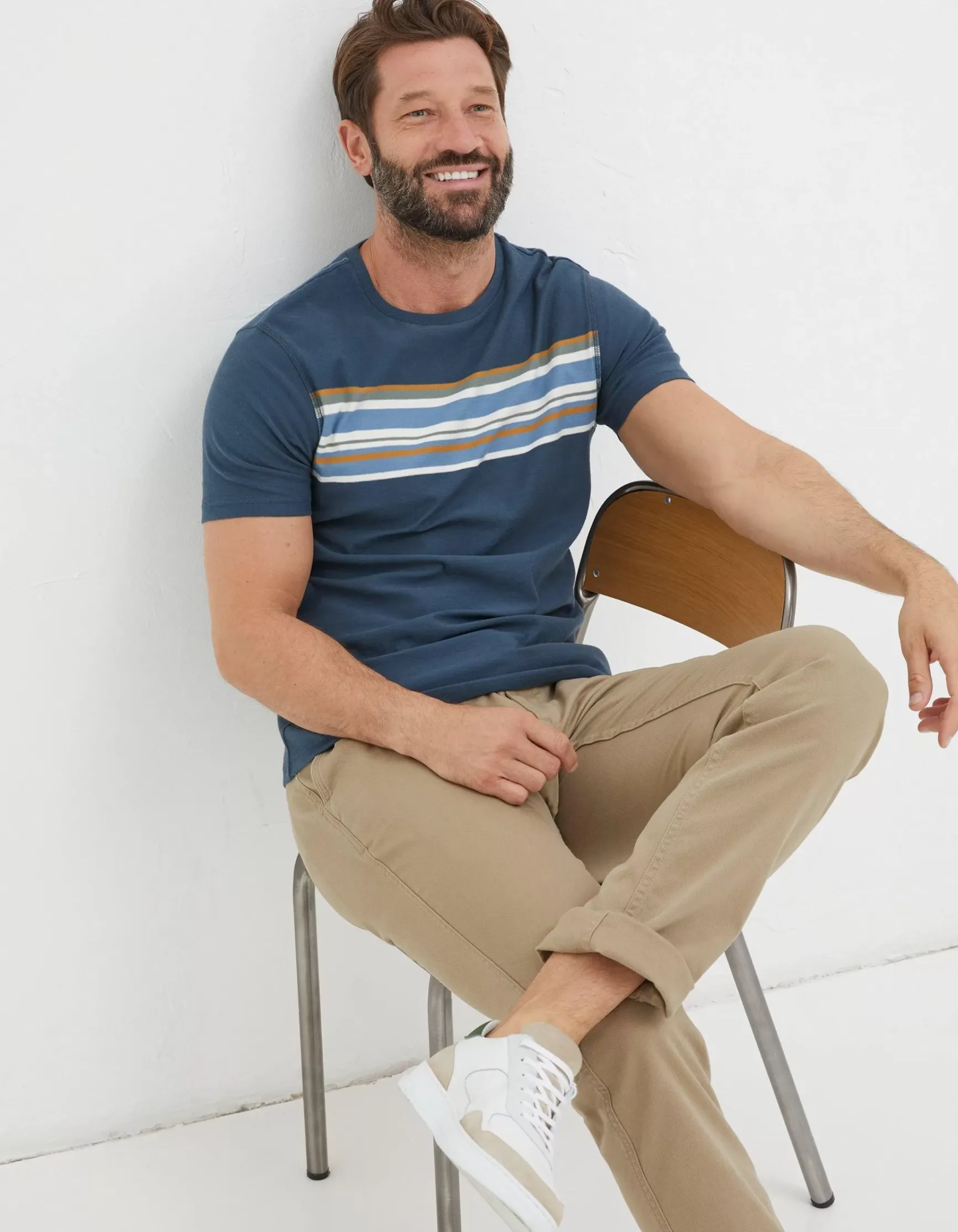 FatFace Chest Stripe T-Shirt|Men View All