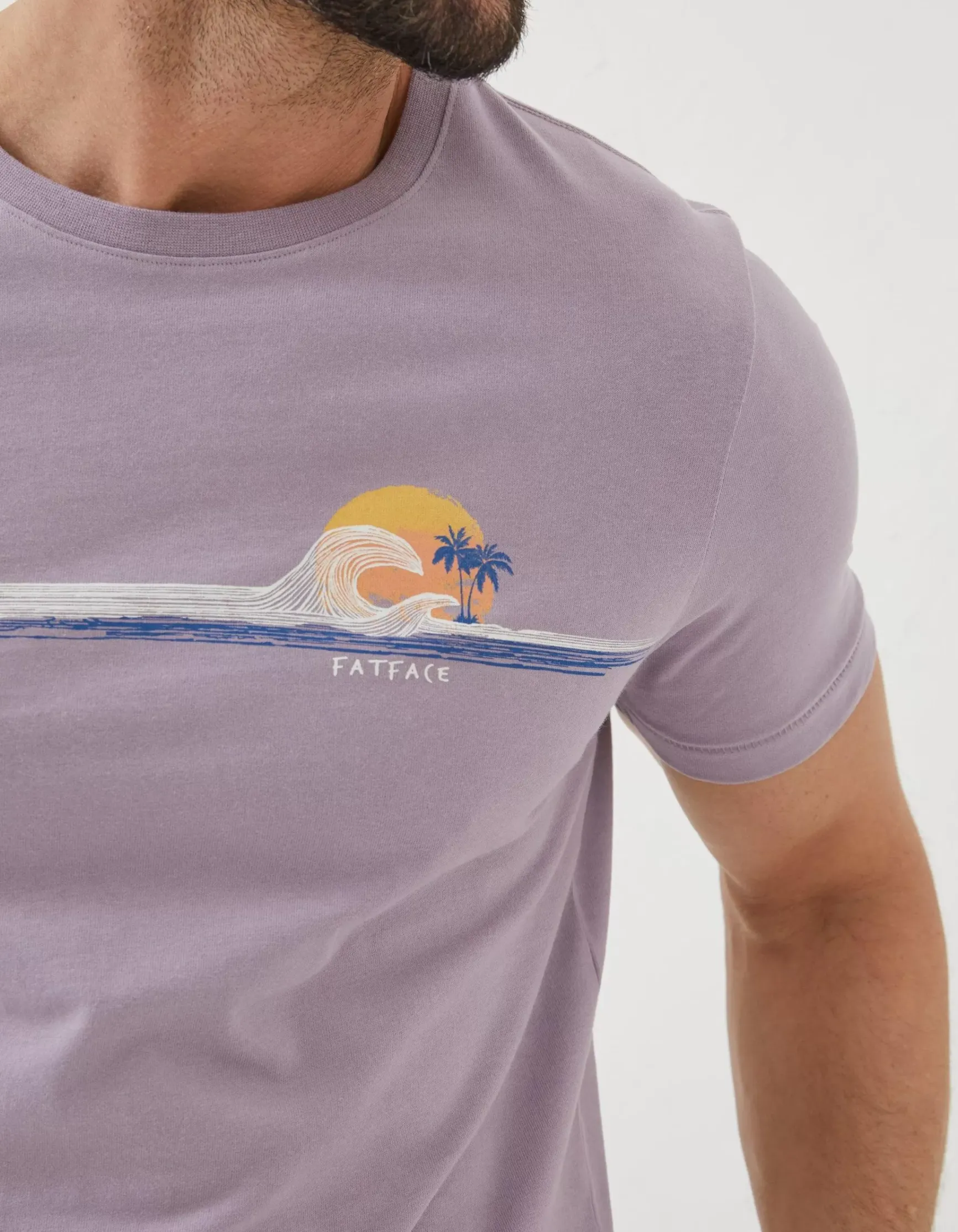 FatFace Chest Stripe Wave T-Shirt|Men T-Shirts