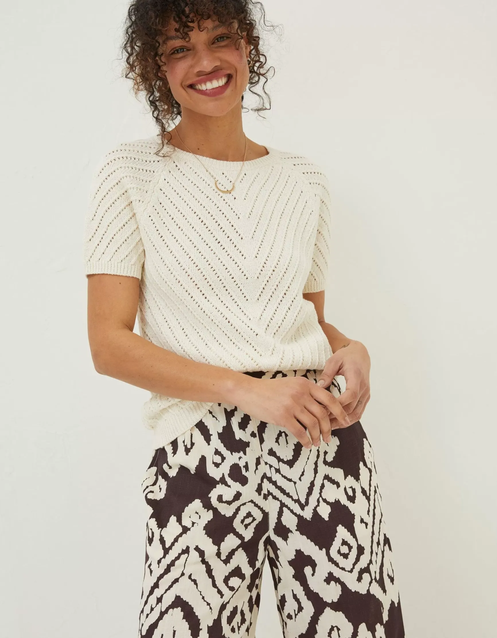 FatFace Chevron T-Shirt|Women Knitwear