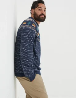 FatFace Christmas Campervan Fairisle Jumper|Men View All