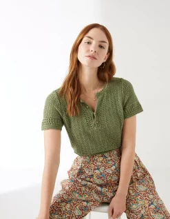 FatFace Clara Crochet Top|Women Tops & T-Shirts