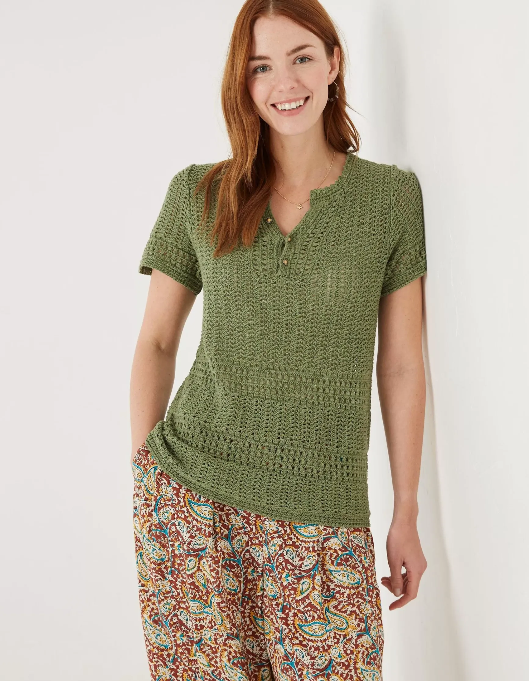 FatFace Clara Crochet Top|Women Tops & T-Shirts
