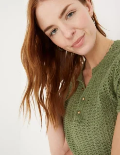 FatFace Clara Crochet Top|Women Tops & T-Shirts