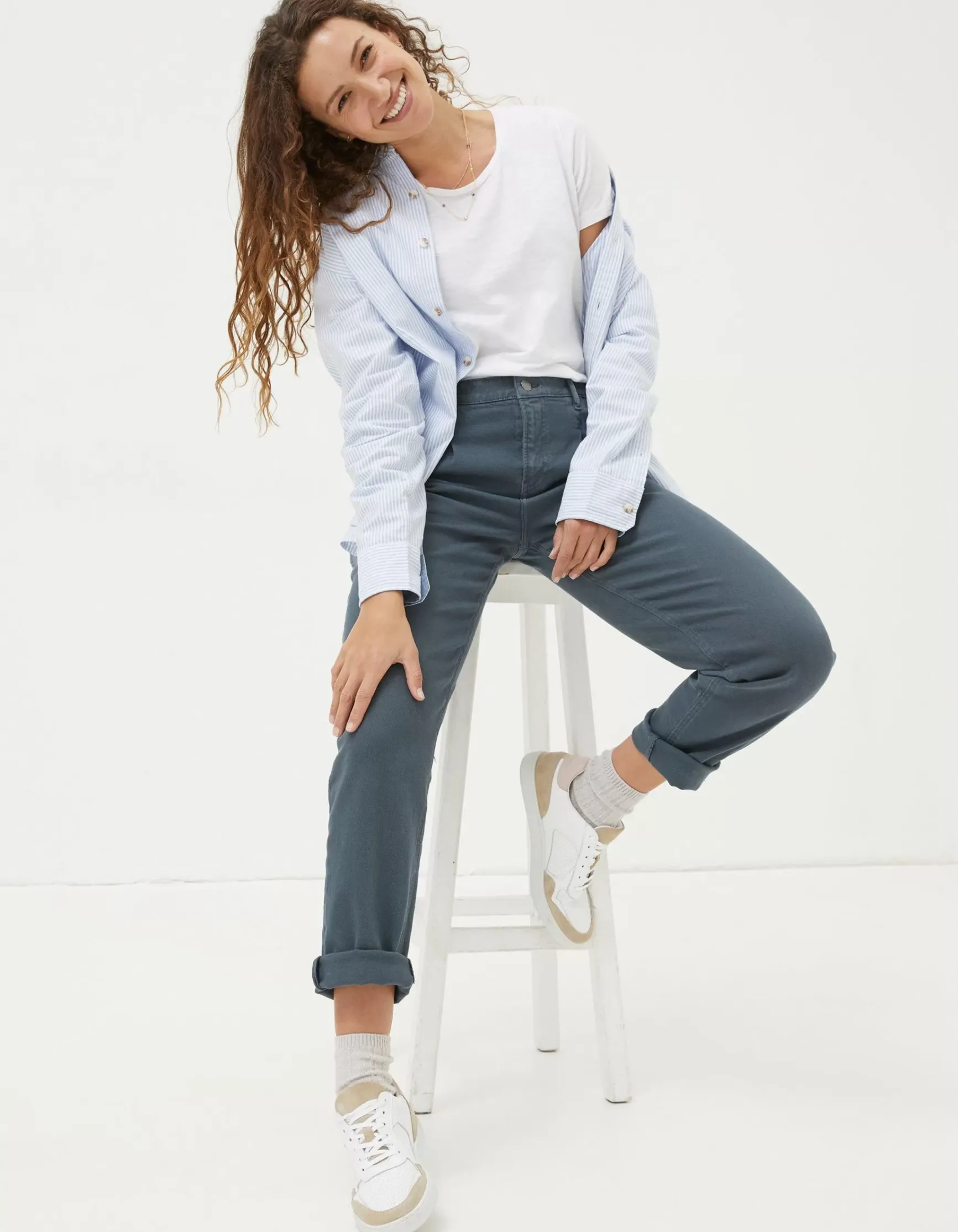 FatFace Cleo Canvas Barrel Leg Chino|Women Trousers & Leggings