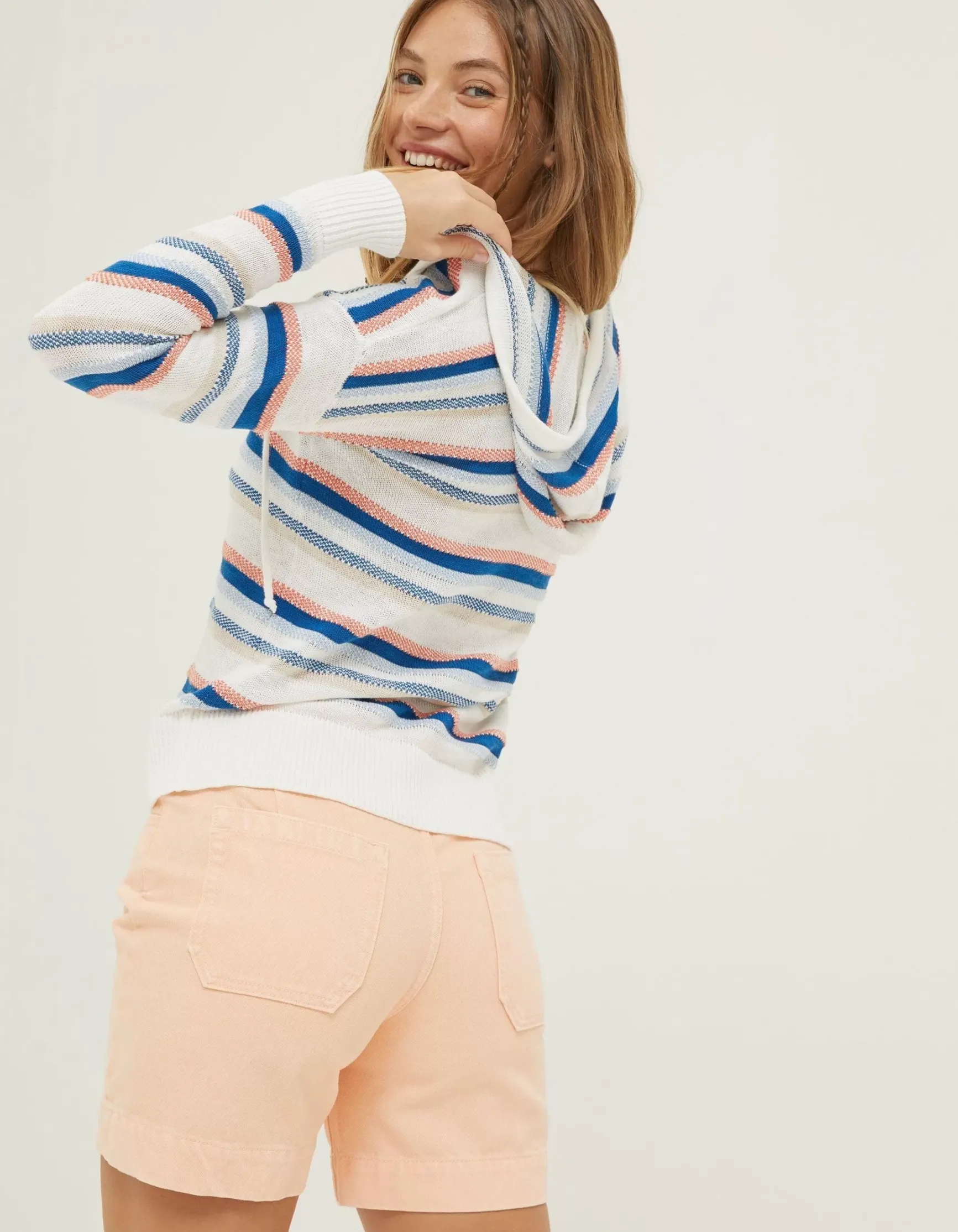 FatFace Coastal Stripe Hoodie|Women Knitwear
