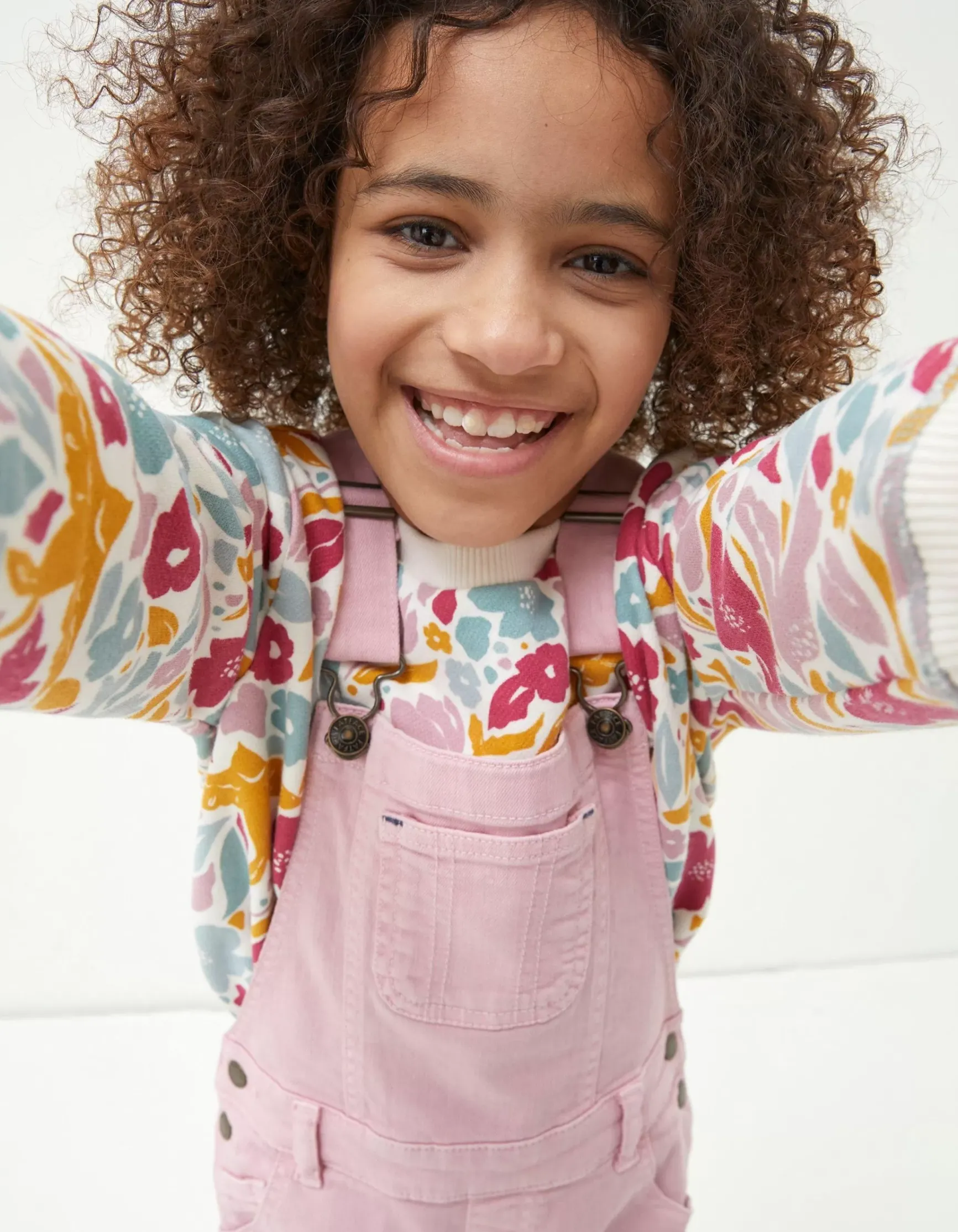 FatFace Coloured Shortie Dungarees|Girls View All