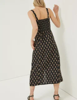 FatFace Corey Woodblock Linen Dress|Women Dresses