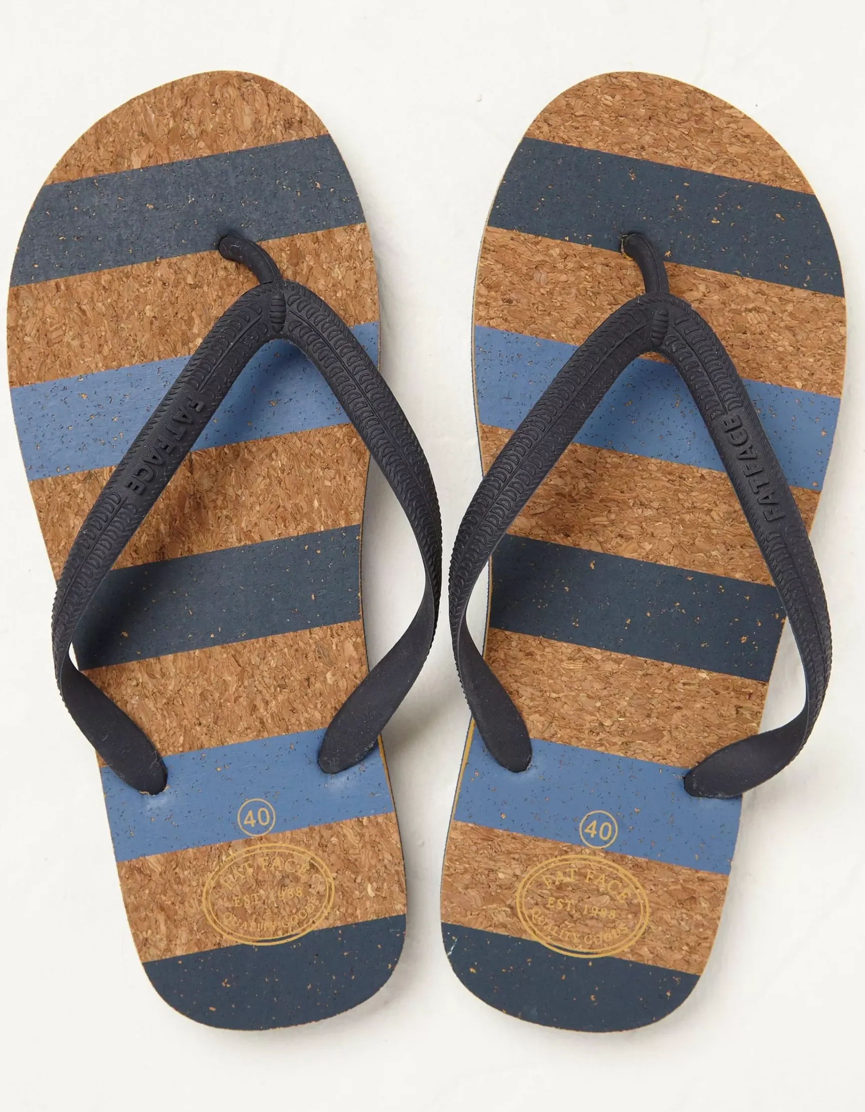 FatFace Cork Stripe Flip Flops|Men View All