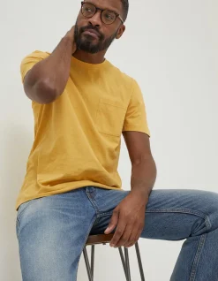 FatFace Cotton Linen Pocket T-Shirt|Men T-Shirts