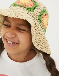 FatFace Crochet Straw Hat|Kids View All