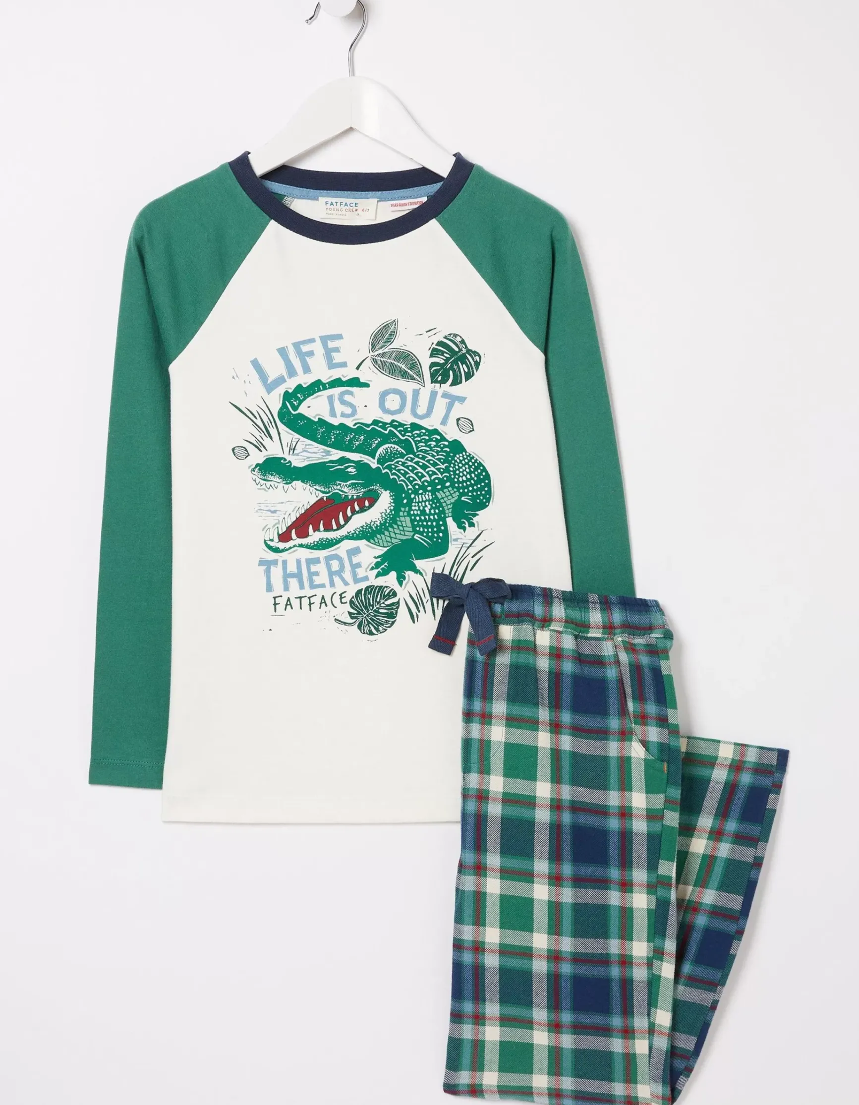FatFace Crocodile Check Pyjama Set|Boys View All