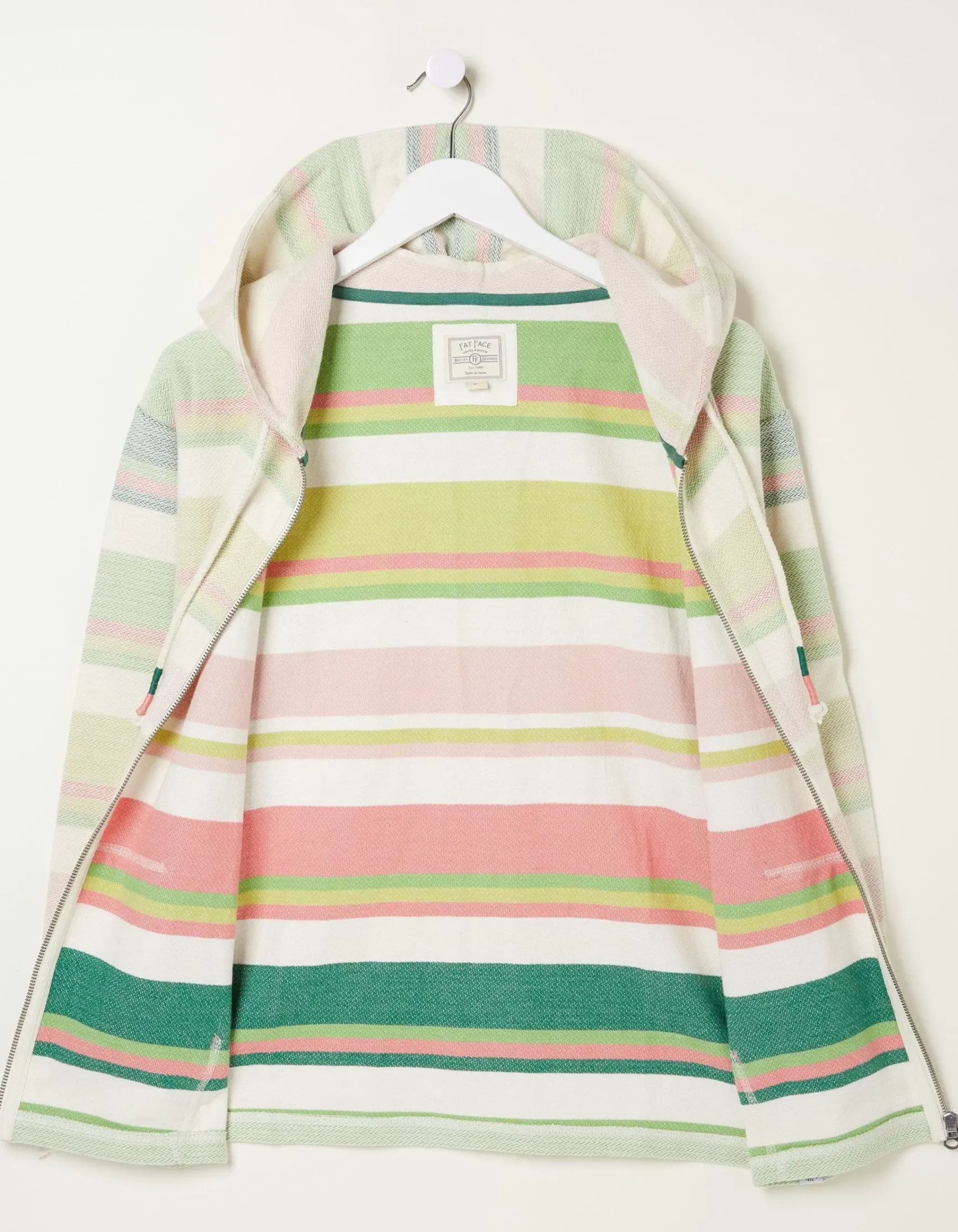 FatFace Daisy Textured Zip Up Hoodie|Women Sweatshirts & Hoodies