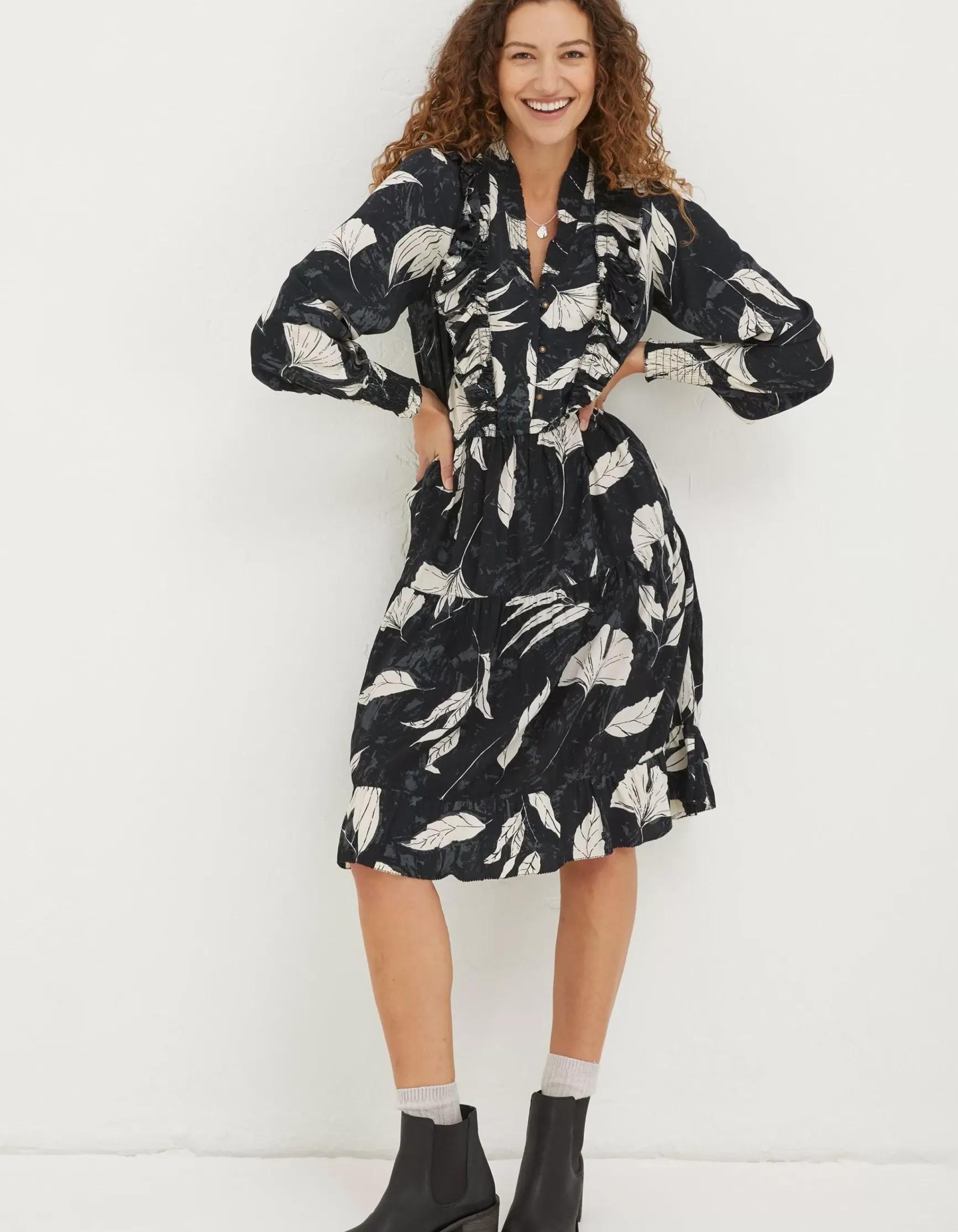 FatFace Darcey Twilight Leaves Dress|Women Dresses
