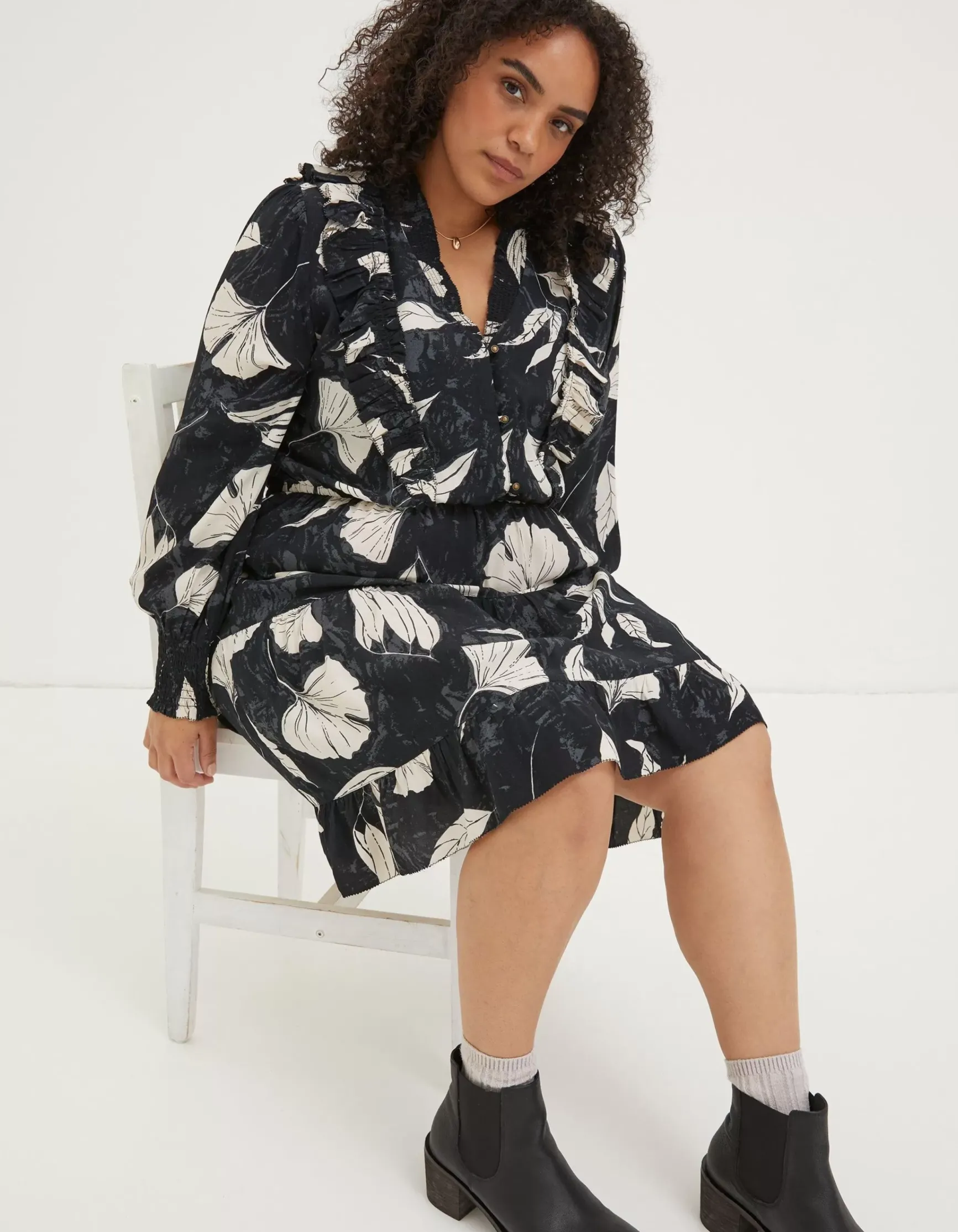 FatFace Darcey Twilight Leaves Dress|Women Dresses