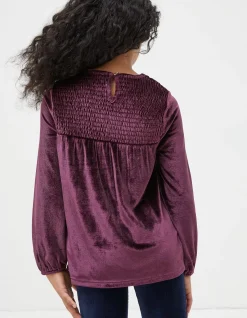 FatFace Darcey Velvet Smocked Top|Girls View All