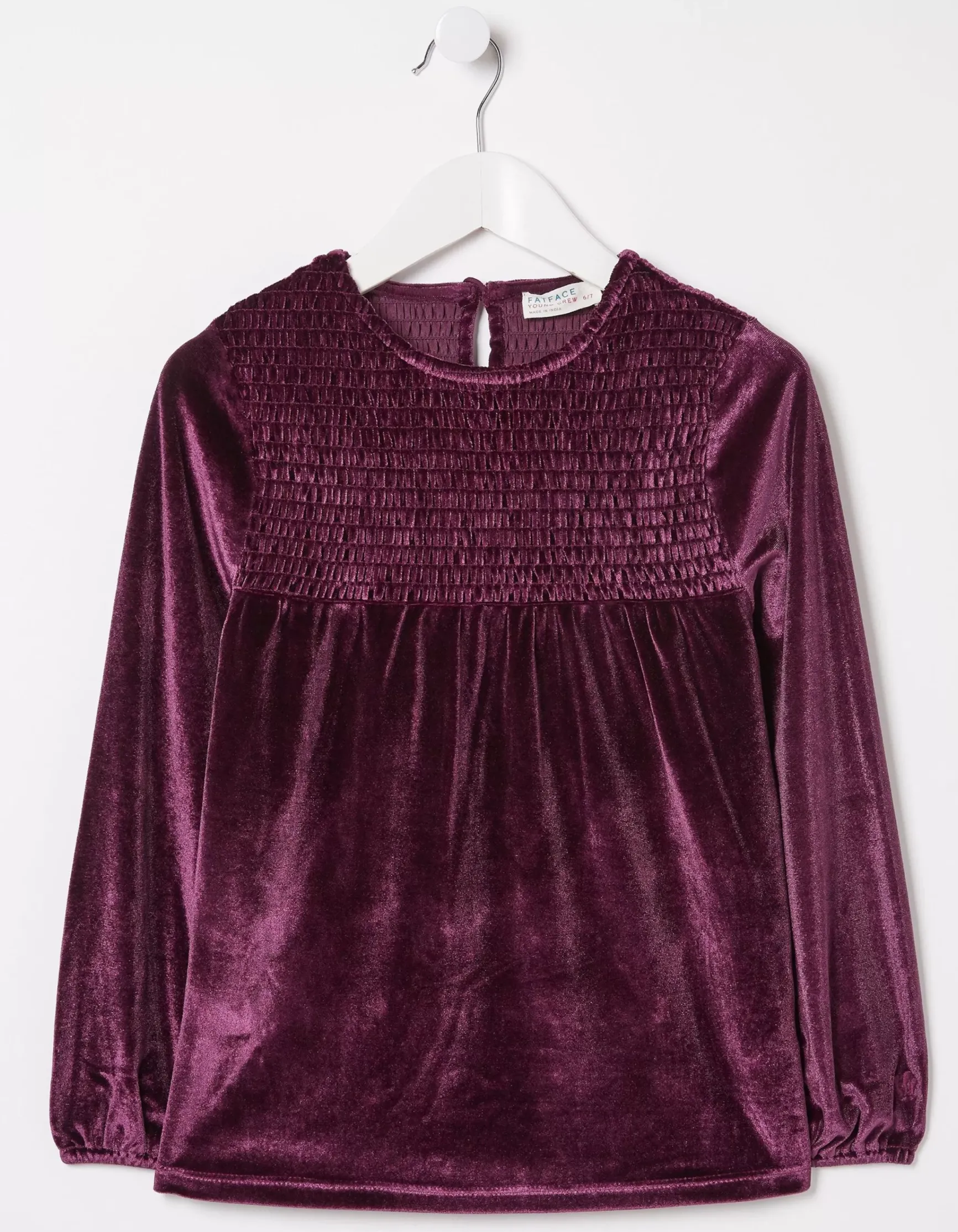 FatFace Darcey Velvet Smocked Top|Girls View All