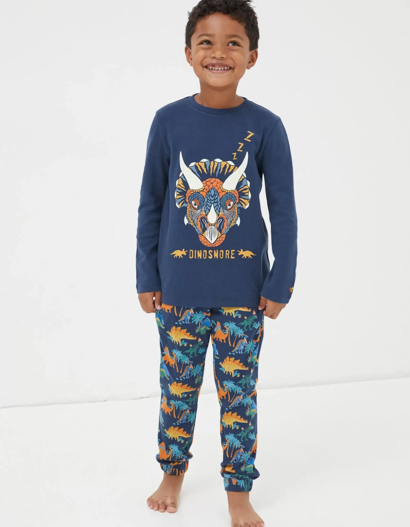 FatFace Dinosaur Jersey Pyjama Set|Boys View All