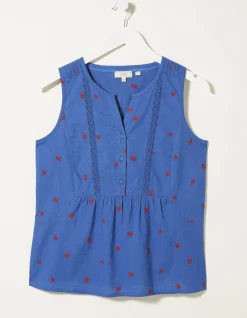 FatFace Ella Embroidered Daisy Cami|Women Tops & T-Shirts