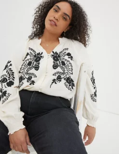 FatFace Ellen Embroidered Blouse|Women Shirts & Blouses