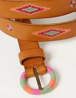 FatFace Embroidered Jean Leather Belt|Women View All