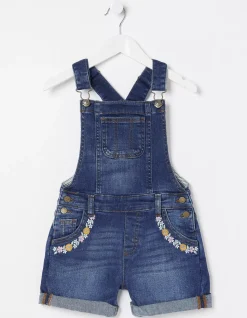 FatFace Embroidered Shortie Dungarees|Girls View All