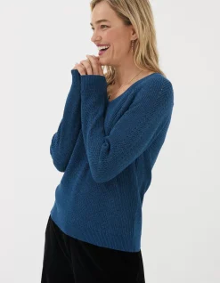 FatFace Estelle V Neck Sparkle Jumper|Women View All