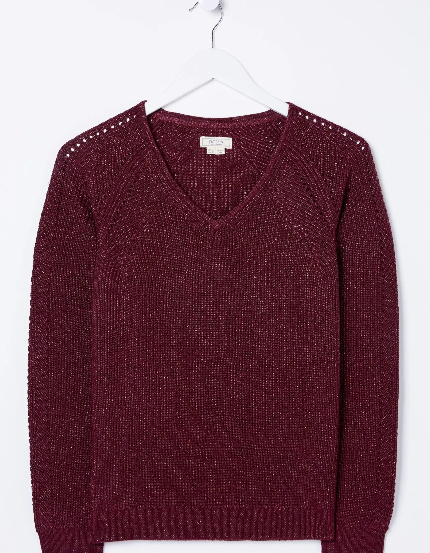 FatFace Estelle V Neck Sparkle Jumper|Women View All