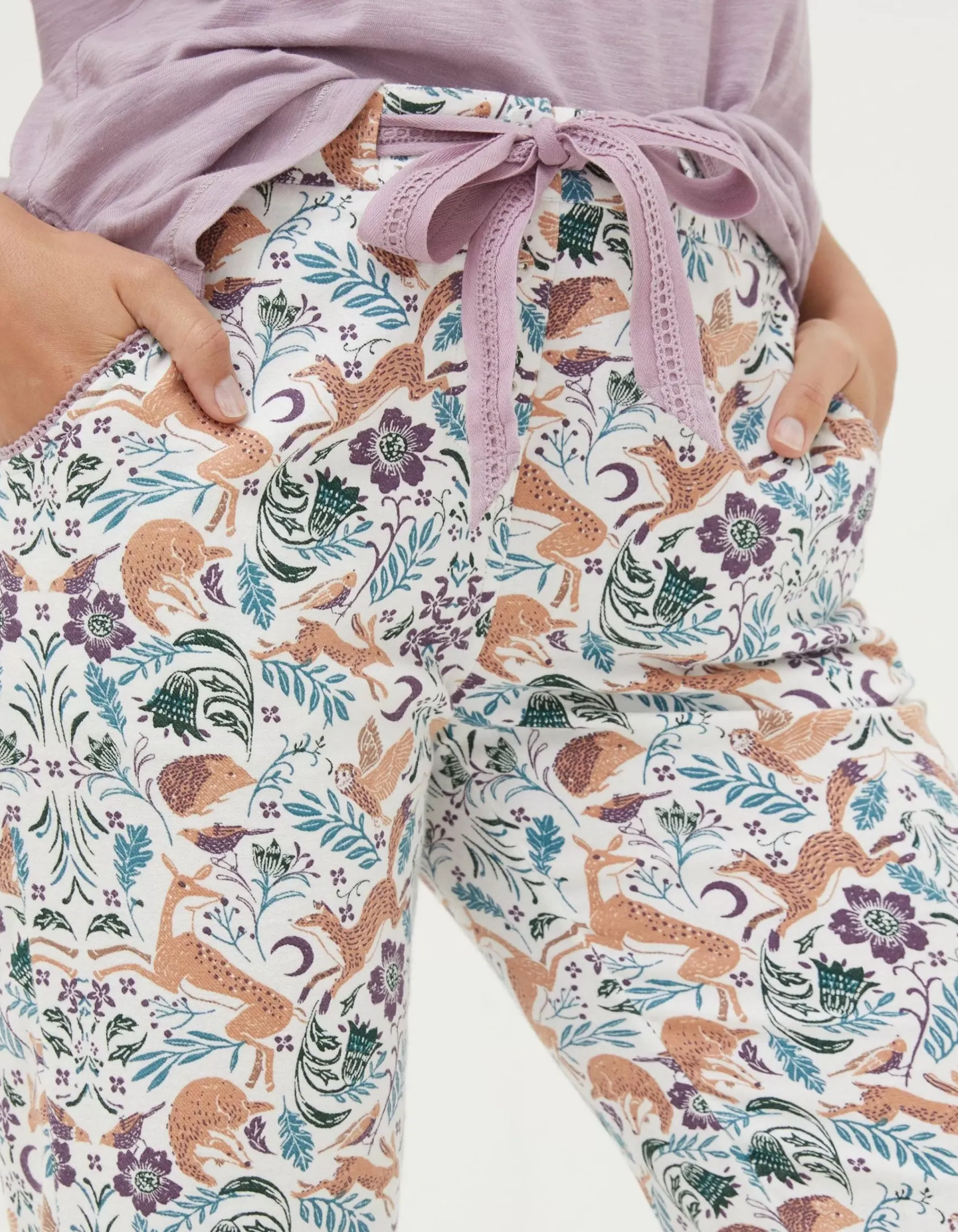 FatFace Eva Lino Animals Pyjama Bottoms|Women Nightwear & Loungewear