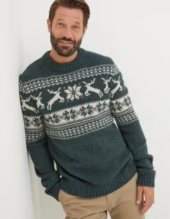 FatFace Family Reindeer Christmas Jumper|Men View All
