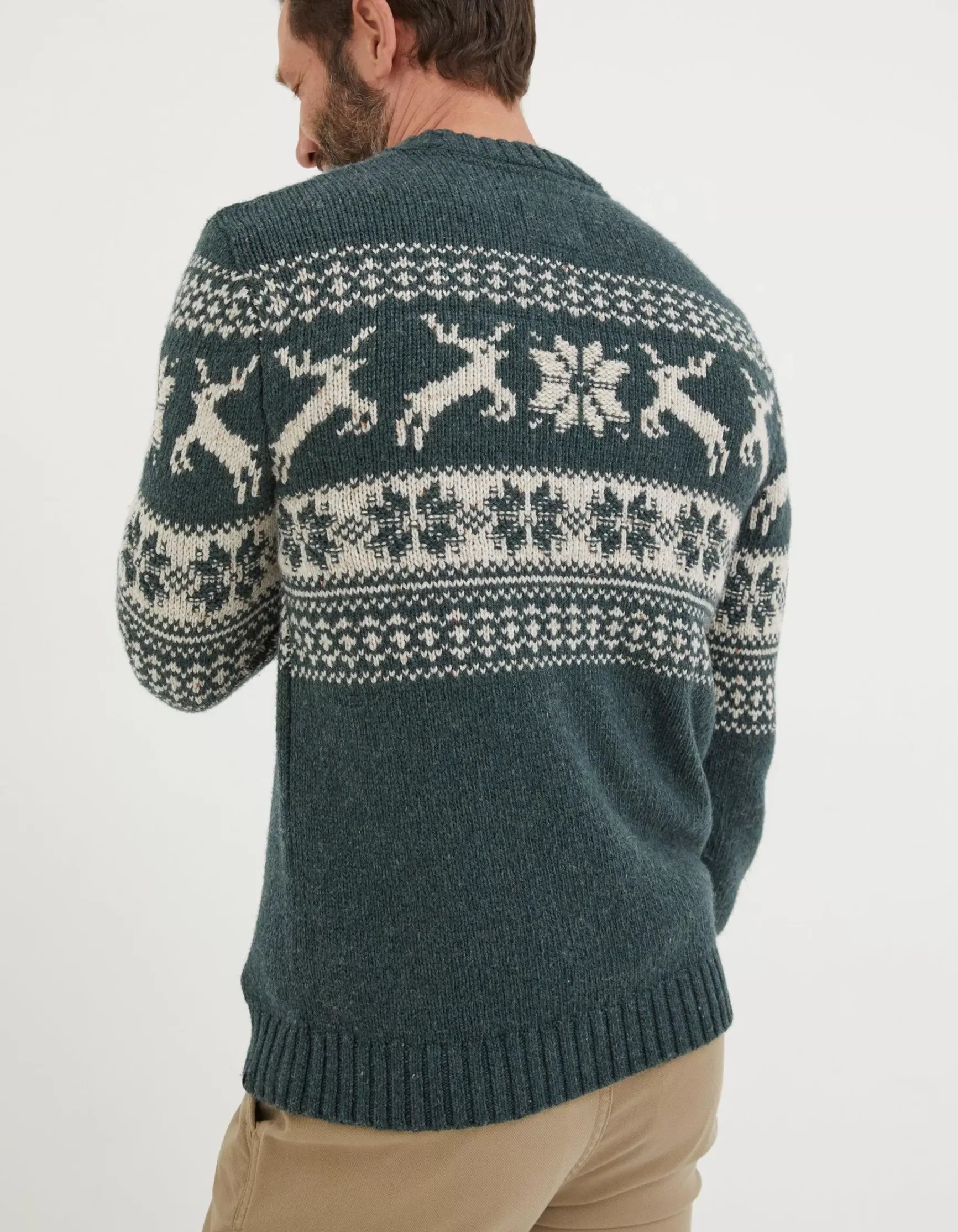 FatFace Family Reindeer Christmas Jumper|Men View All