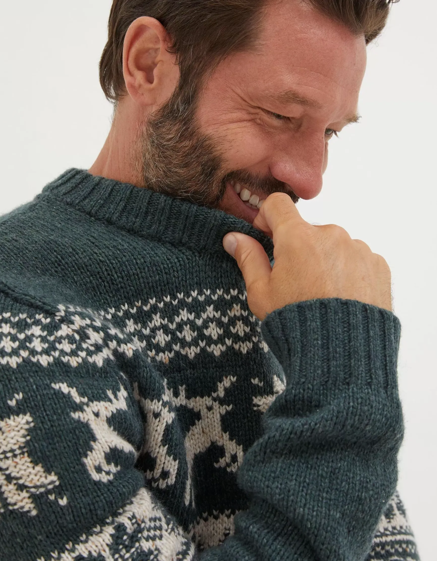 FatFace Family Reindeer Christmas Jumper|Men View All
