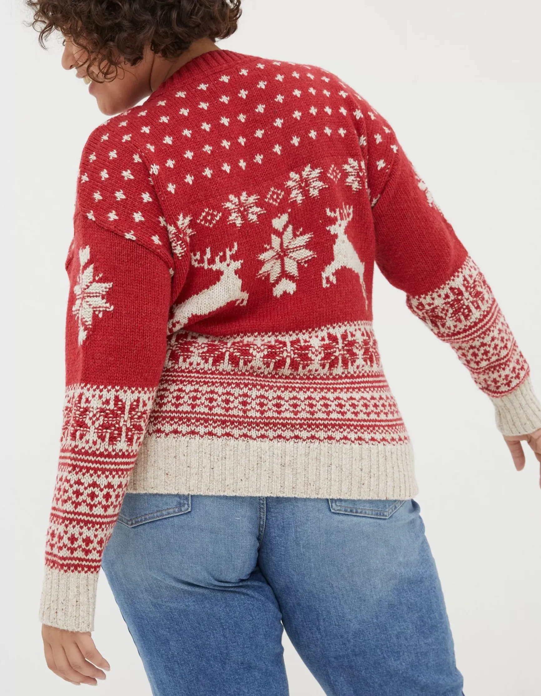 FatFace Family Reindeer Christmas Jumper|Women View All