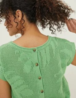FatFace Faye Palm Button Back Top|Women Knitwear