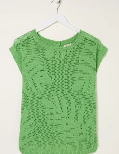 FatFace Faye Palm Button Back Top|Women Knitwear