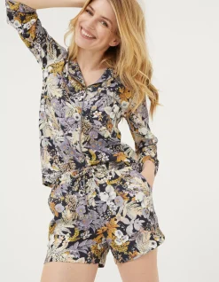 FatFace Fern Floral Short Pyjama Set|Women Nightwear & Loungewear