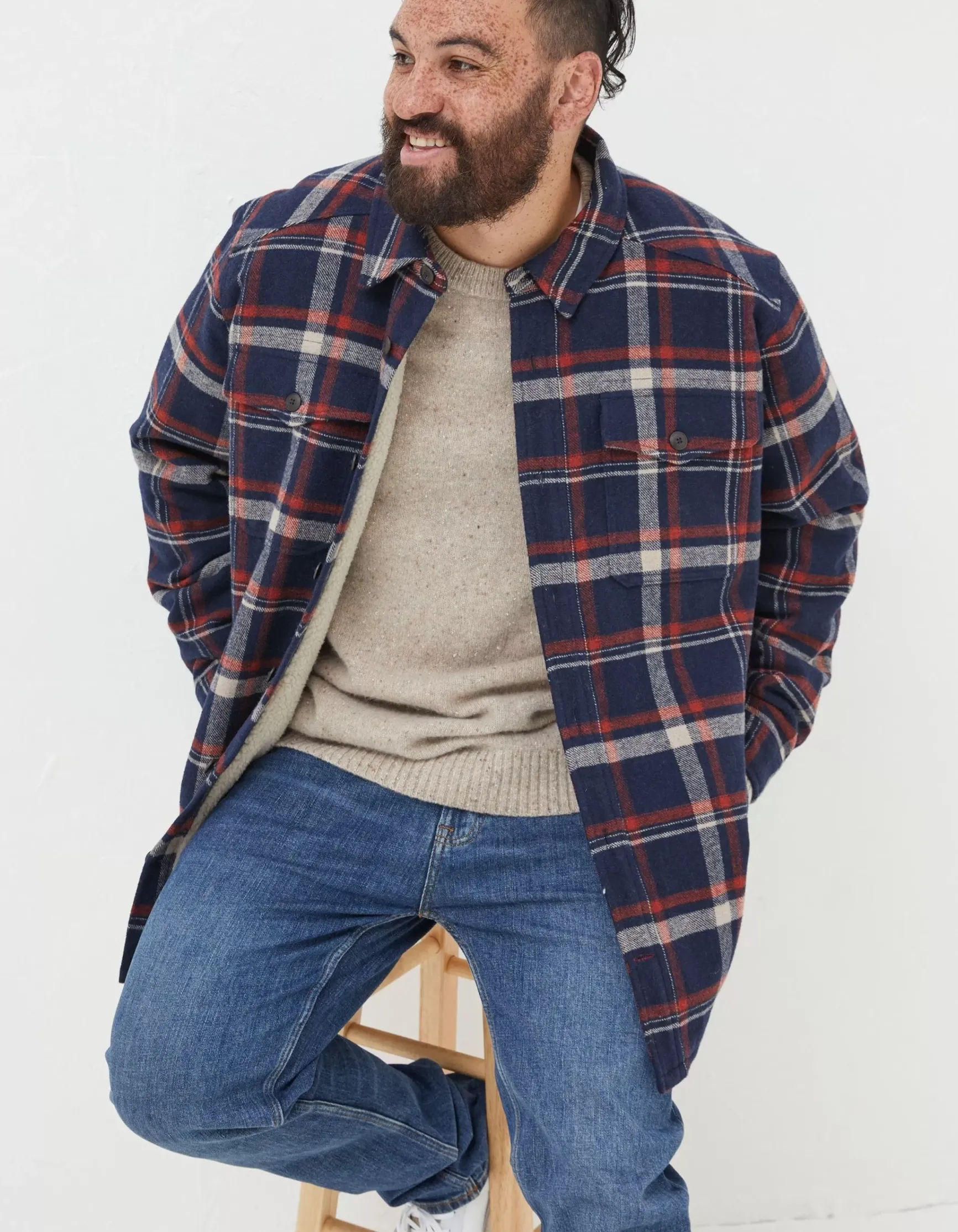 FatFace Fjord Check Overshirt|Men View All