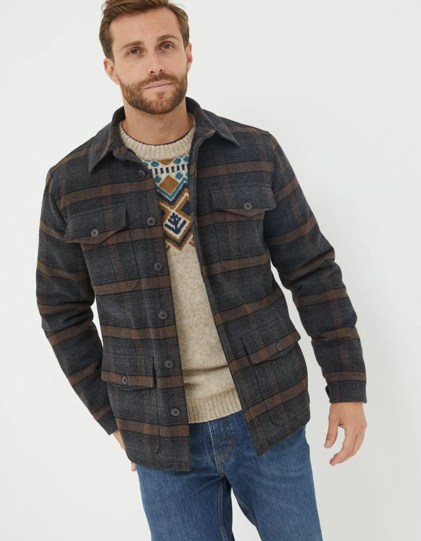 FatFace Fjord Ombre Overshirt|Men View All