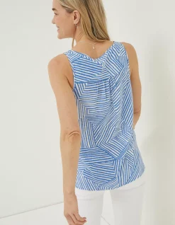 FatFace Flora Abstract Stripe Vest|Women Tops & T-Shirts
