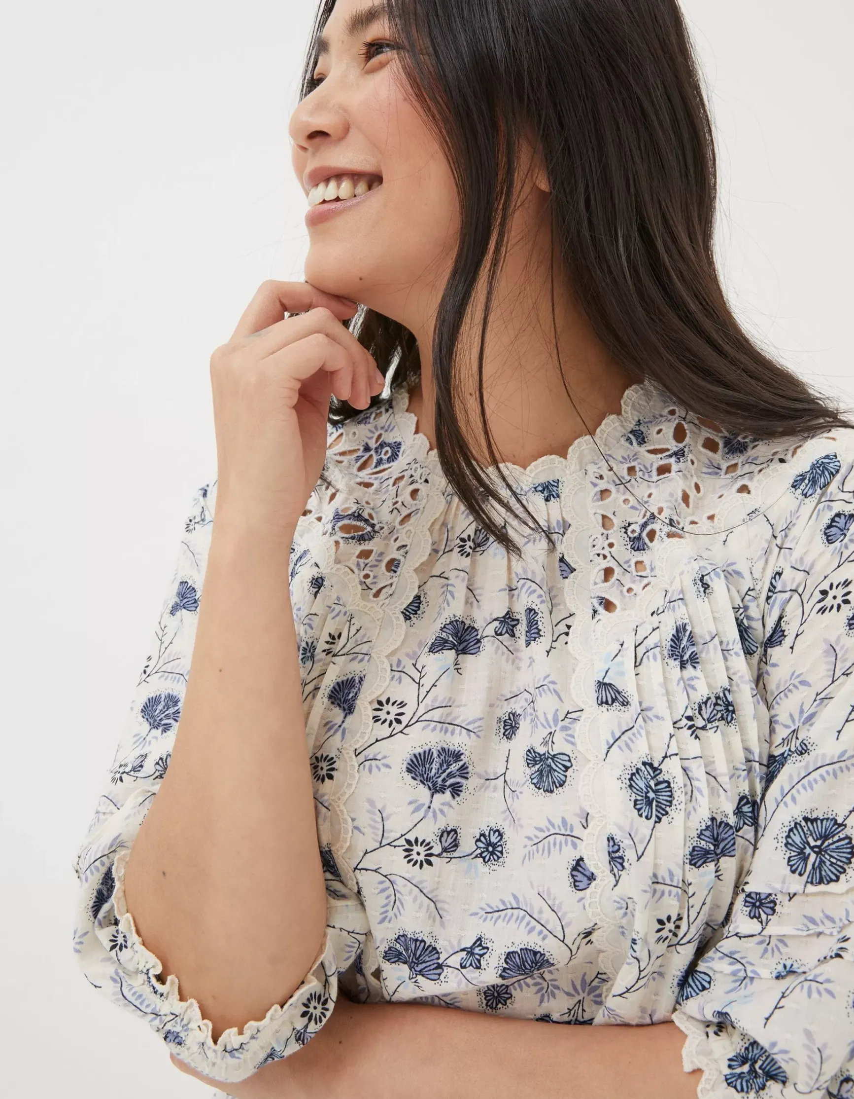 FatFace Flora Broderie Ditsy Blouse|Women View All