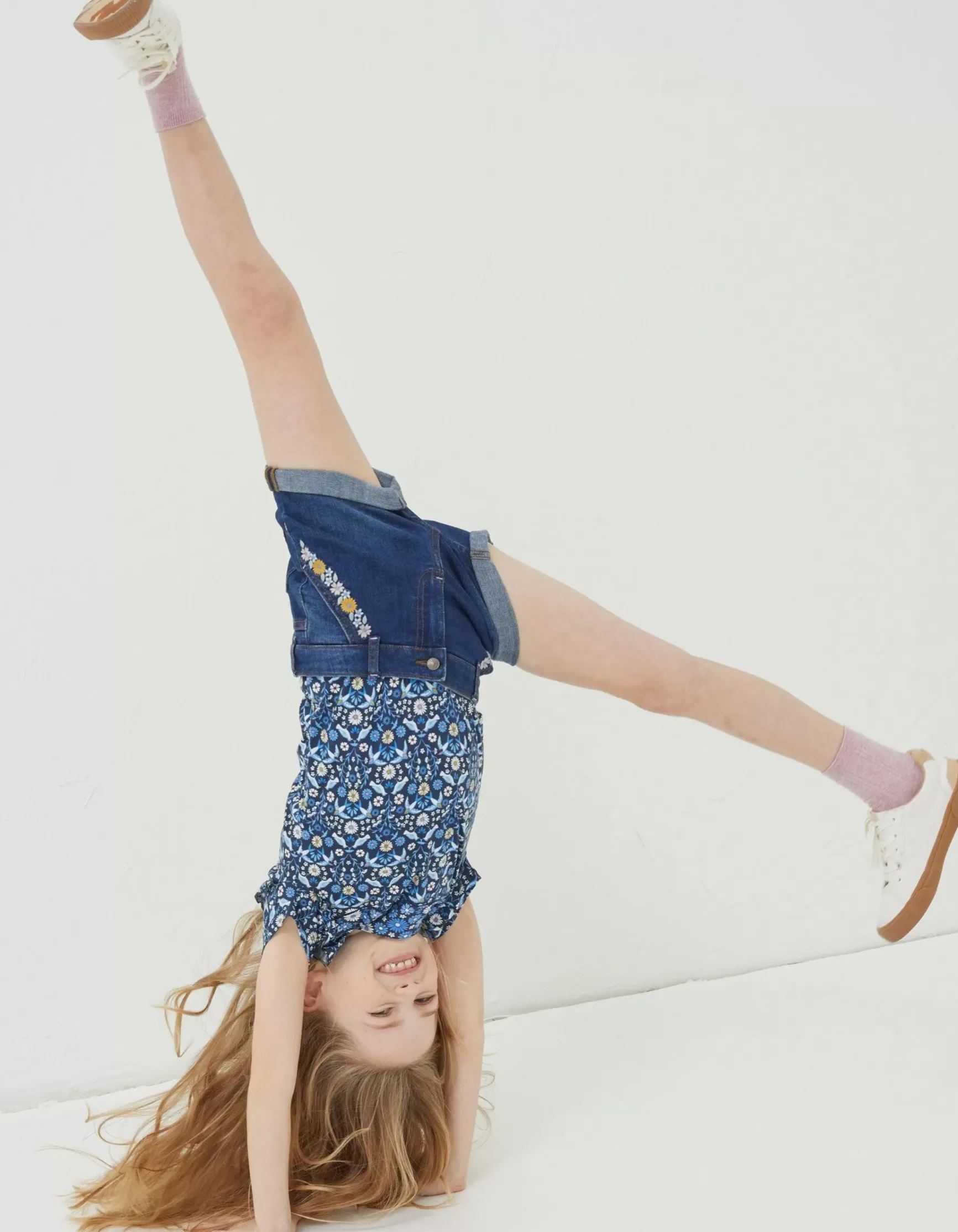 FatFace Floral Embroidered Denim Shorts|Girls View All