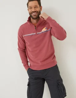 FatFace Fowey Print Zip Neck|Men Sweatshirts & Hoodies