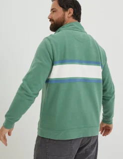 FatFace Fowey Stripe Half Neck Sweatshirt|Men Sweatshirts & Hoodies