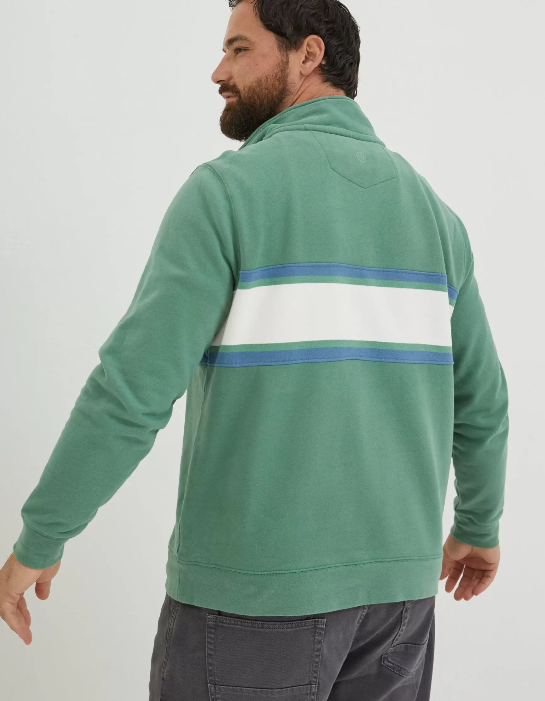 FatFace Fowey Stripe Half Neck Sweatshirt|Men Sweatshirts & Hoodies