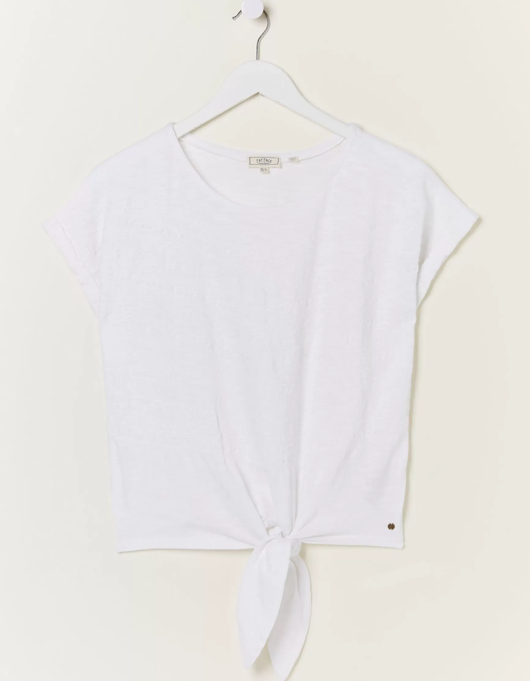 FatFace Fran Broderie Tie Front Top|Women Tops & T-Shirts