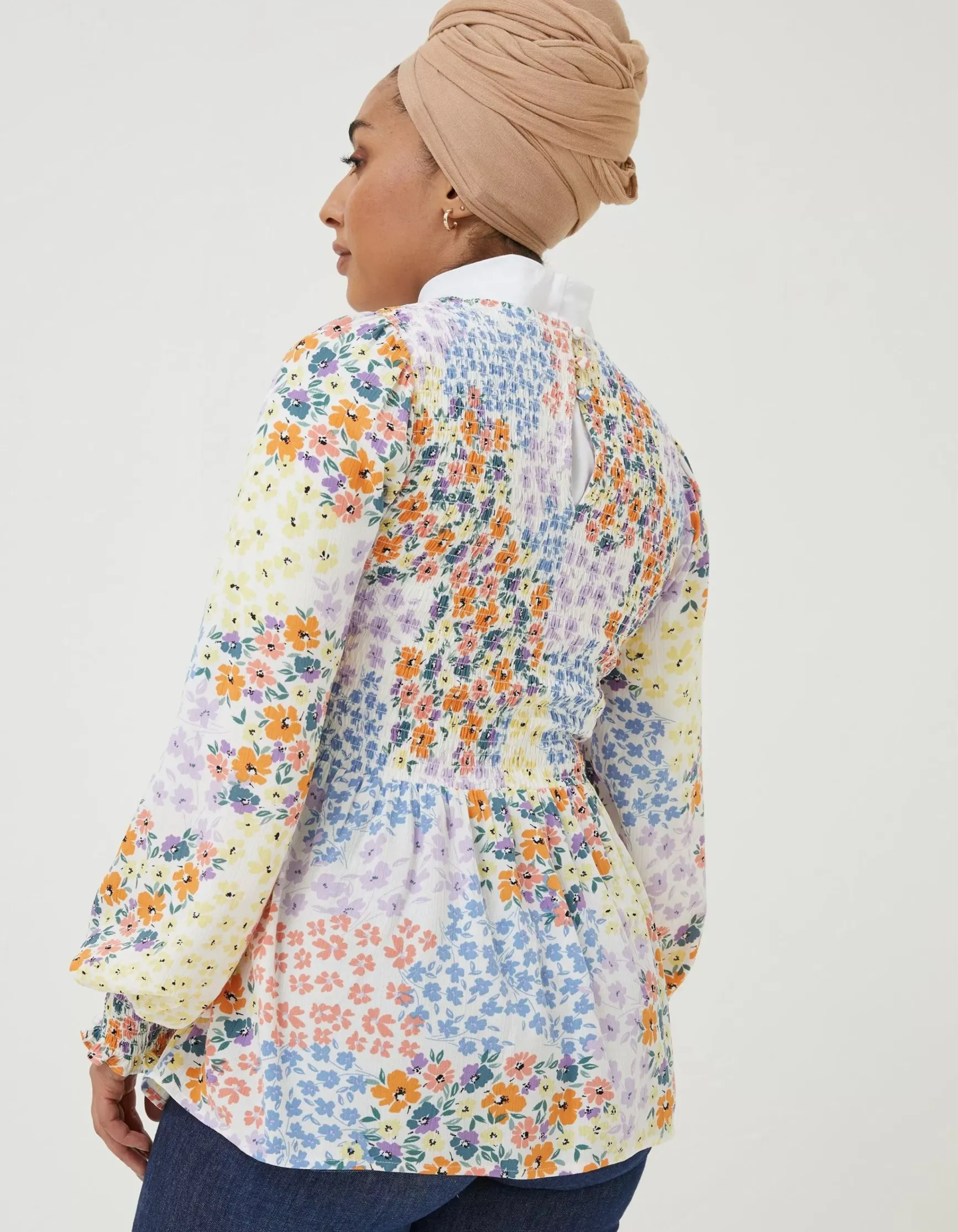 FatFace Fran Meadow Patch Shirred Top|Women Shirts & Blouses