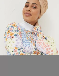 FatFace Fran Meadow Patch Shirred Top|Women Shirts & Blouses