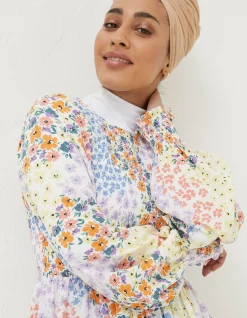 FatFace Fran Meadow Patch Shirred Top|Women Shirts & Blouses