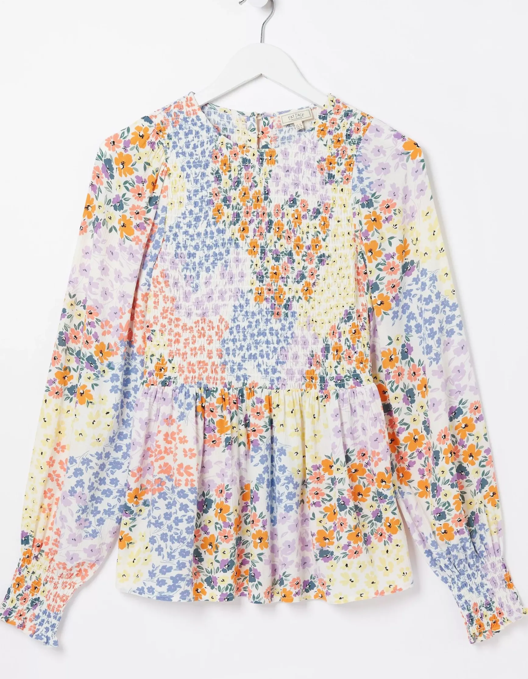 FatFace Fran Meadow Patch Shirred Top|Women Shirts & Blouses