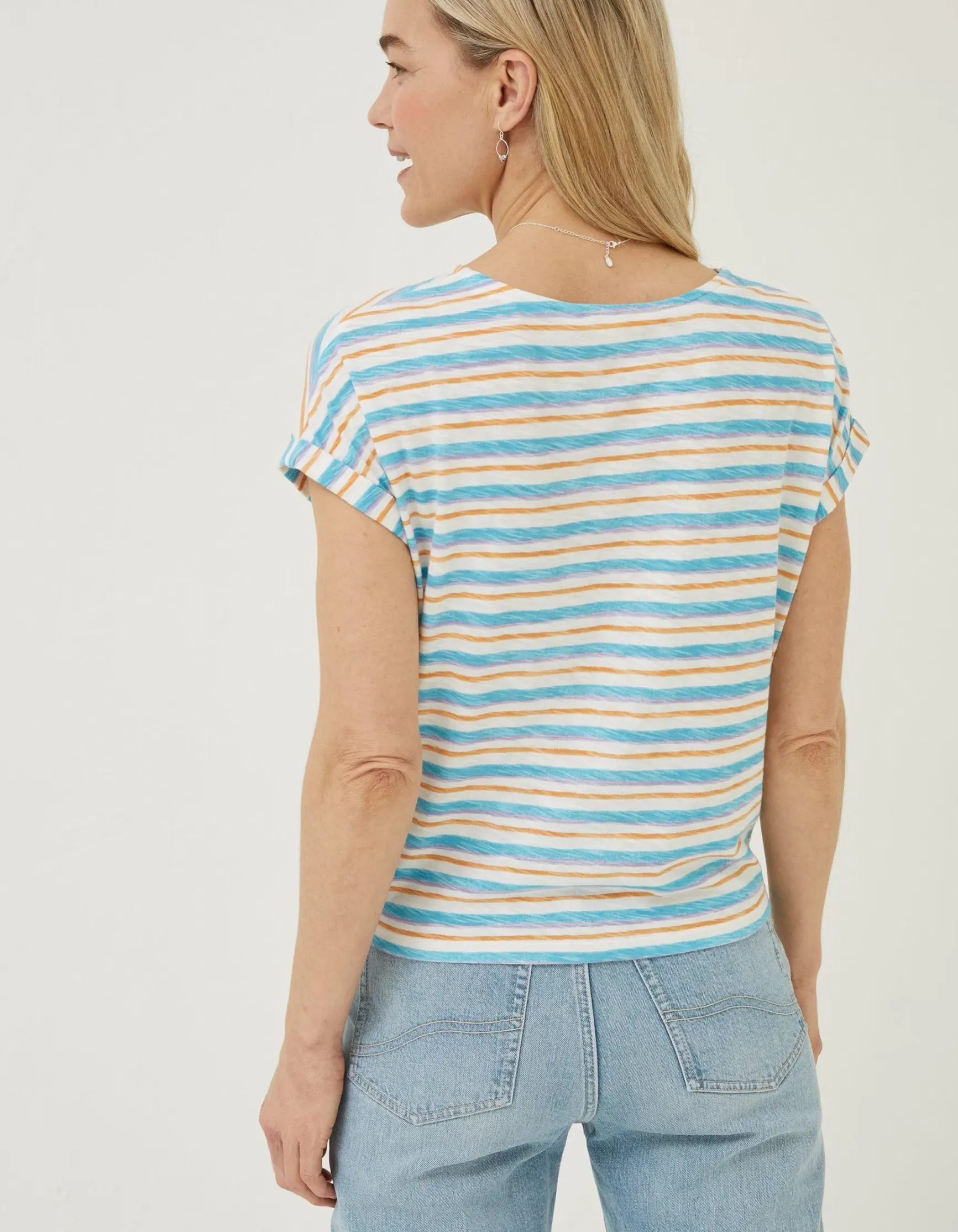 FatFace Fran Stripe Tie Front Top|Women Tops & T-Shirts